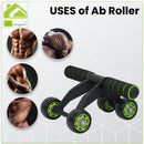 Manogyam 4 Wheel Ab Roller - Fitness Equipment for Core Workout 