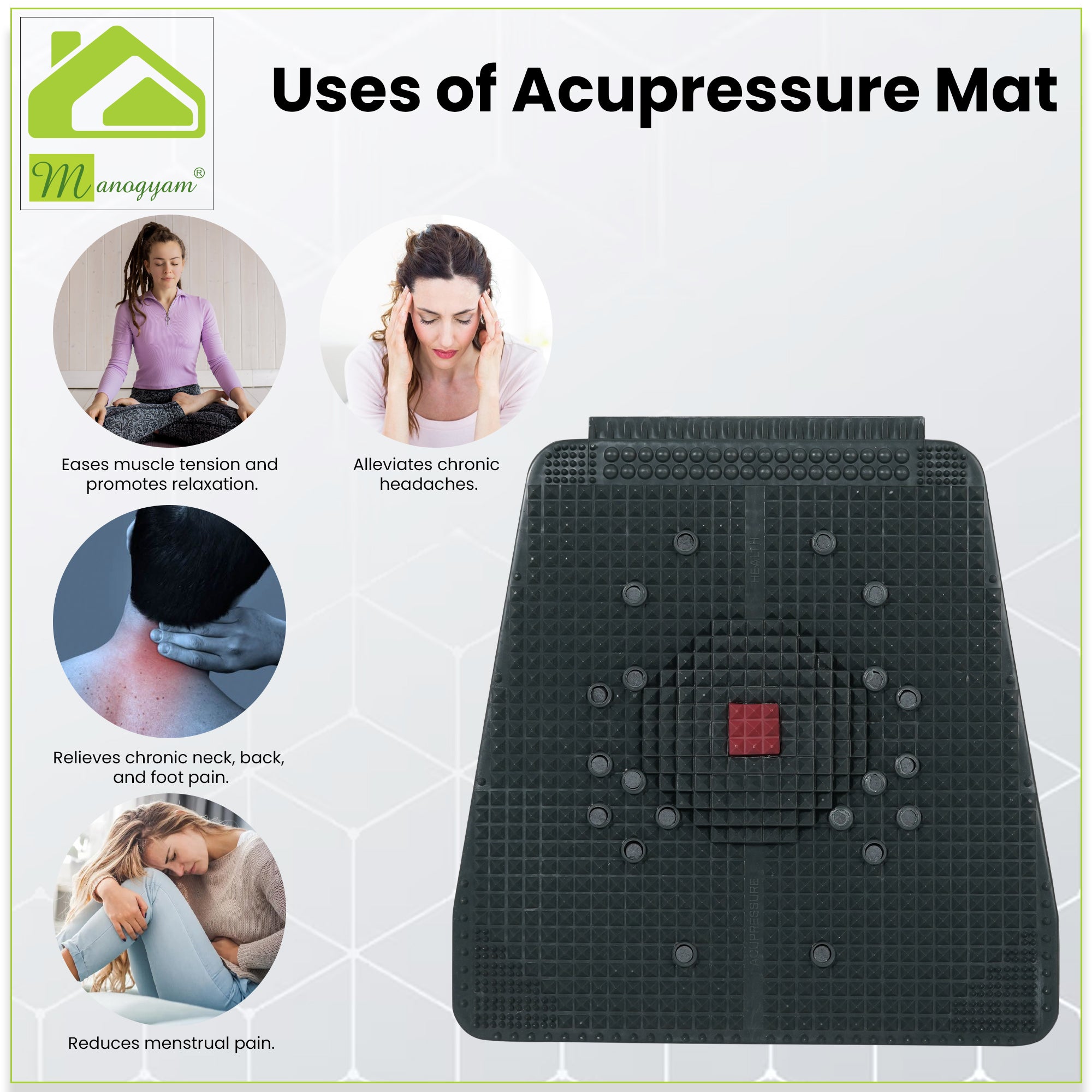 Manogyam Acupressure Mat | Acupressure Foot Mat