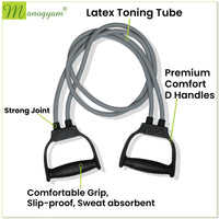 Manogyam Grip & Tone Combo: Adjustable Hand Gripper + Double Toning Tube Set