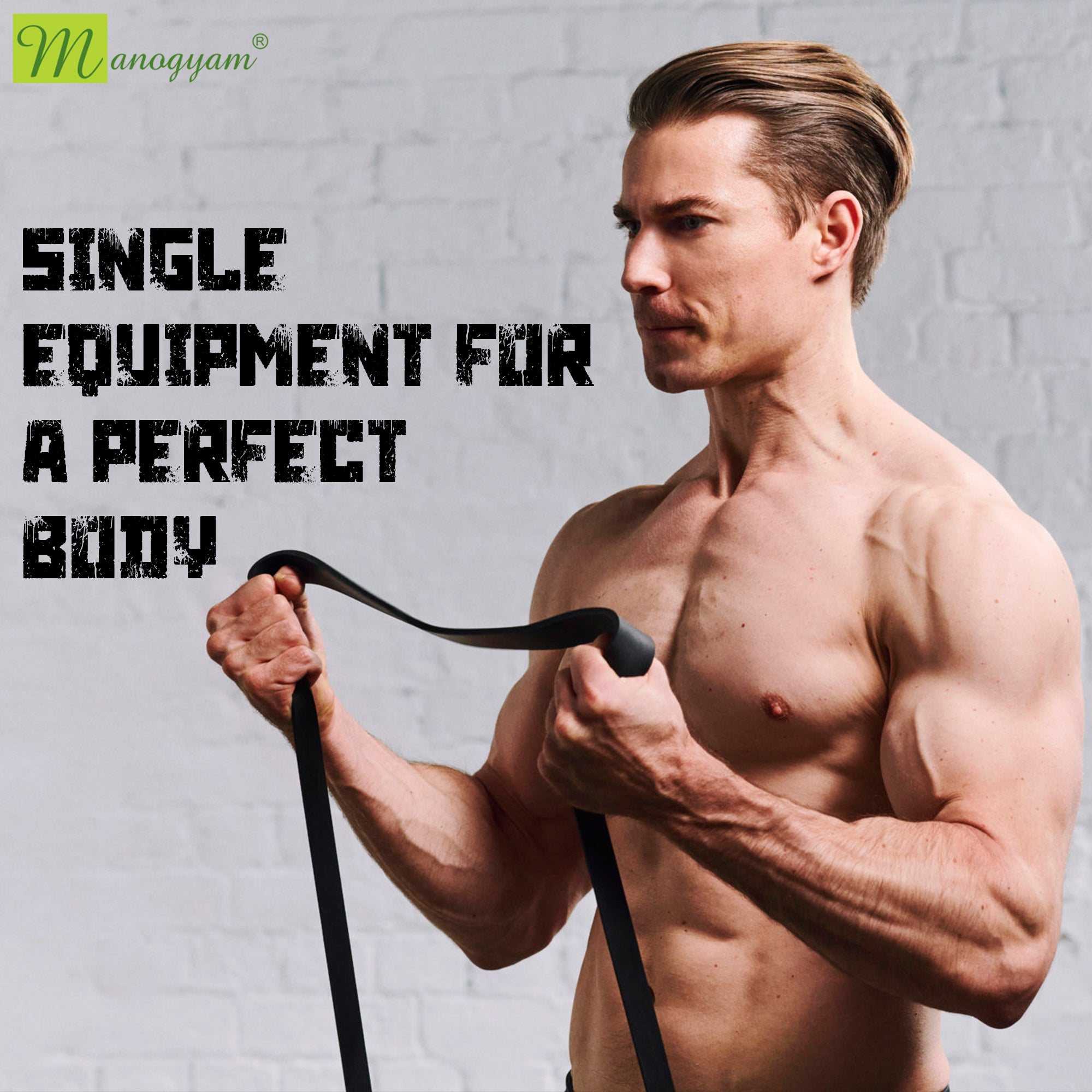Manogyam 44 mm Thick Power Resistance Band for Strength Training (Green)