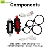 Manogyam BikePro: Advanced Front and Back Indicator Lights for Bicycles