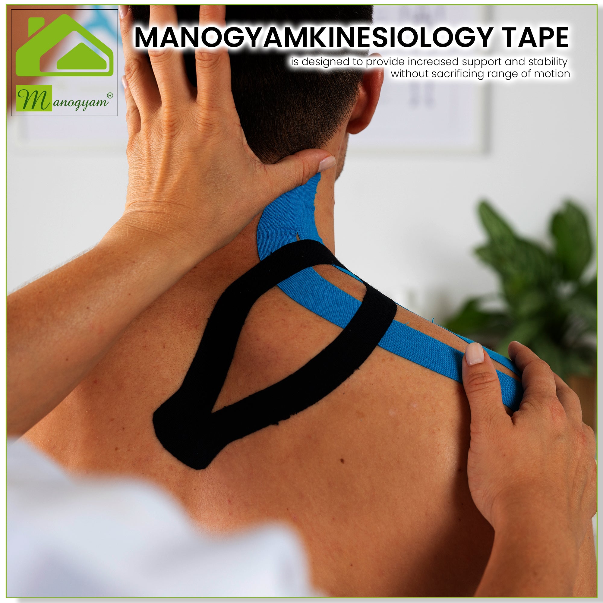 Manogyam Kinesiology Tape For Sports Injury Joint Support And Physiotherapy Tape