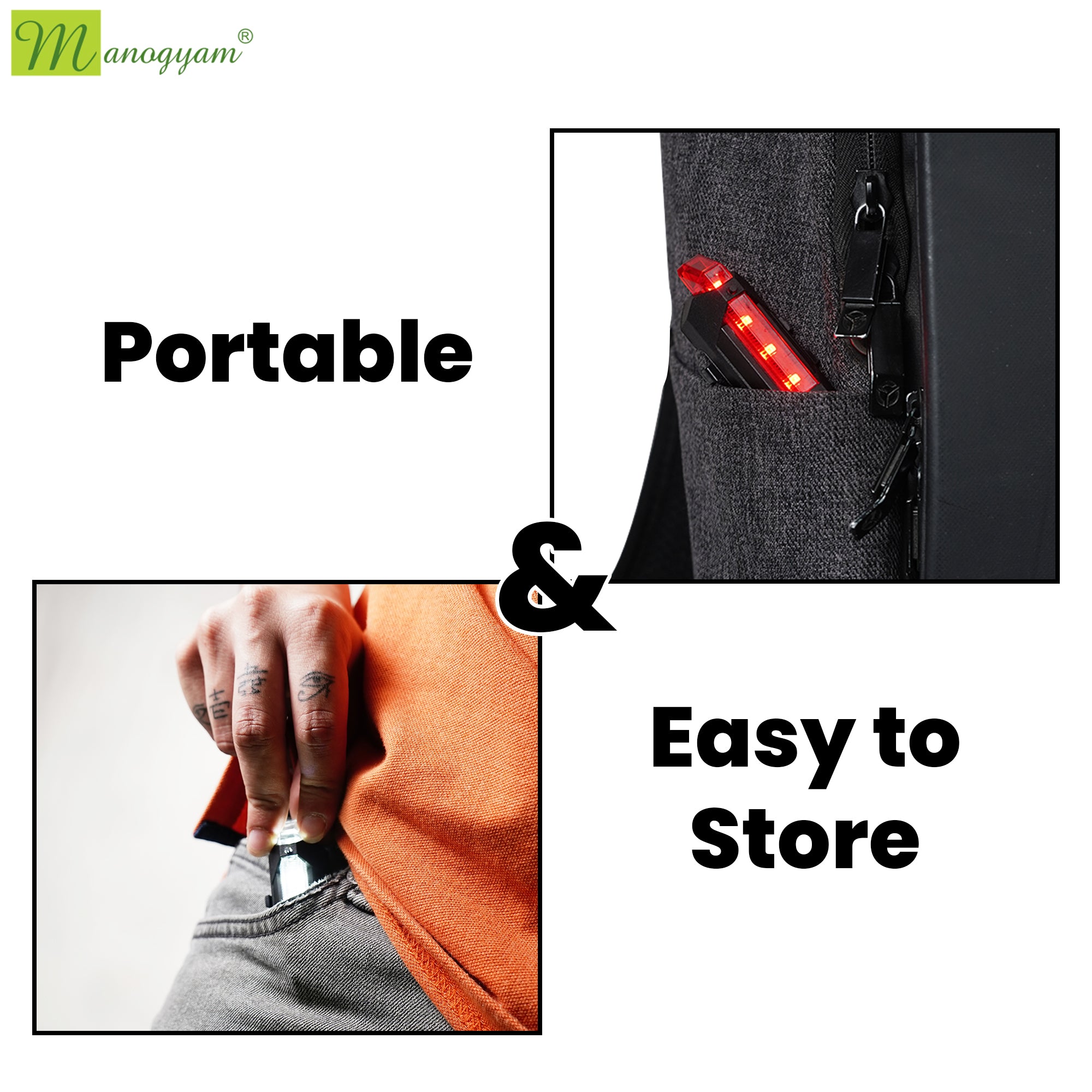 Manogyam BikePro: Advanced Front and Back Indicator Lights for Bicycles
