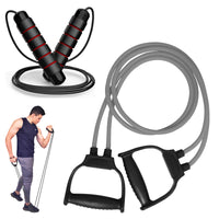 Manogyam Dynamic Duo Fitness Combo: Speedy Skipping Rope & Toning Tube Set