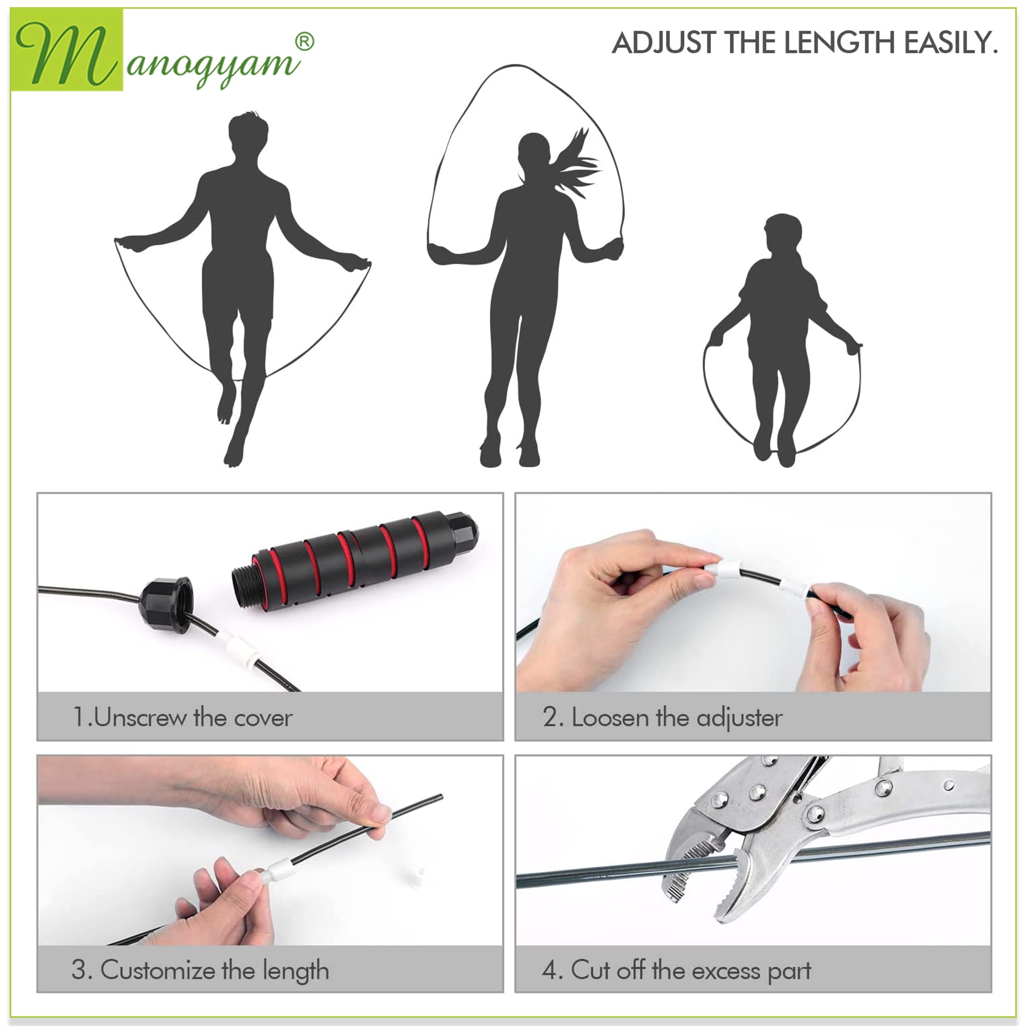Manogyam Dynamic Duo Fitness Combo: Speedy Skipping Rope & Toning Tube Set