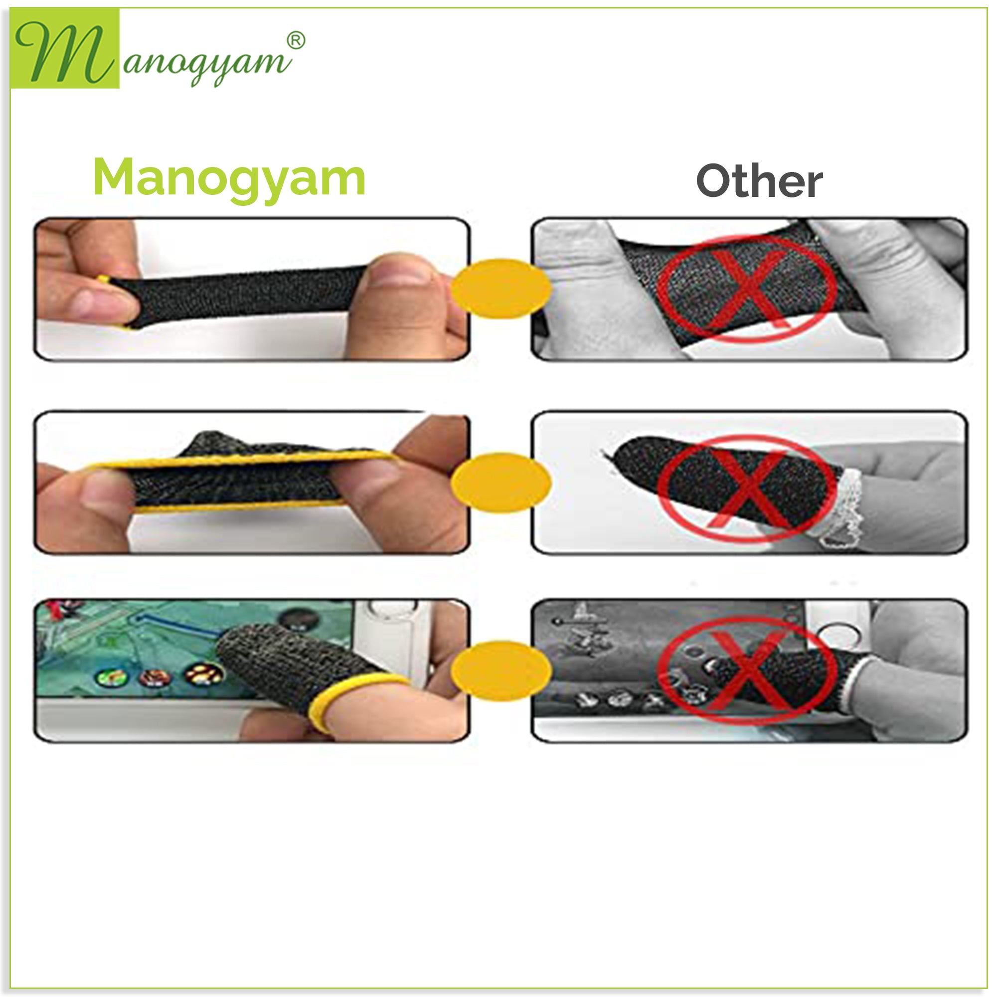 Manogyam GamerGrip Finger Sleeves: Enhanced Gaming Control and Precision