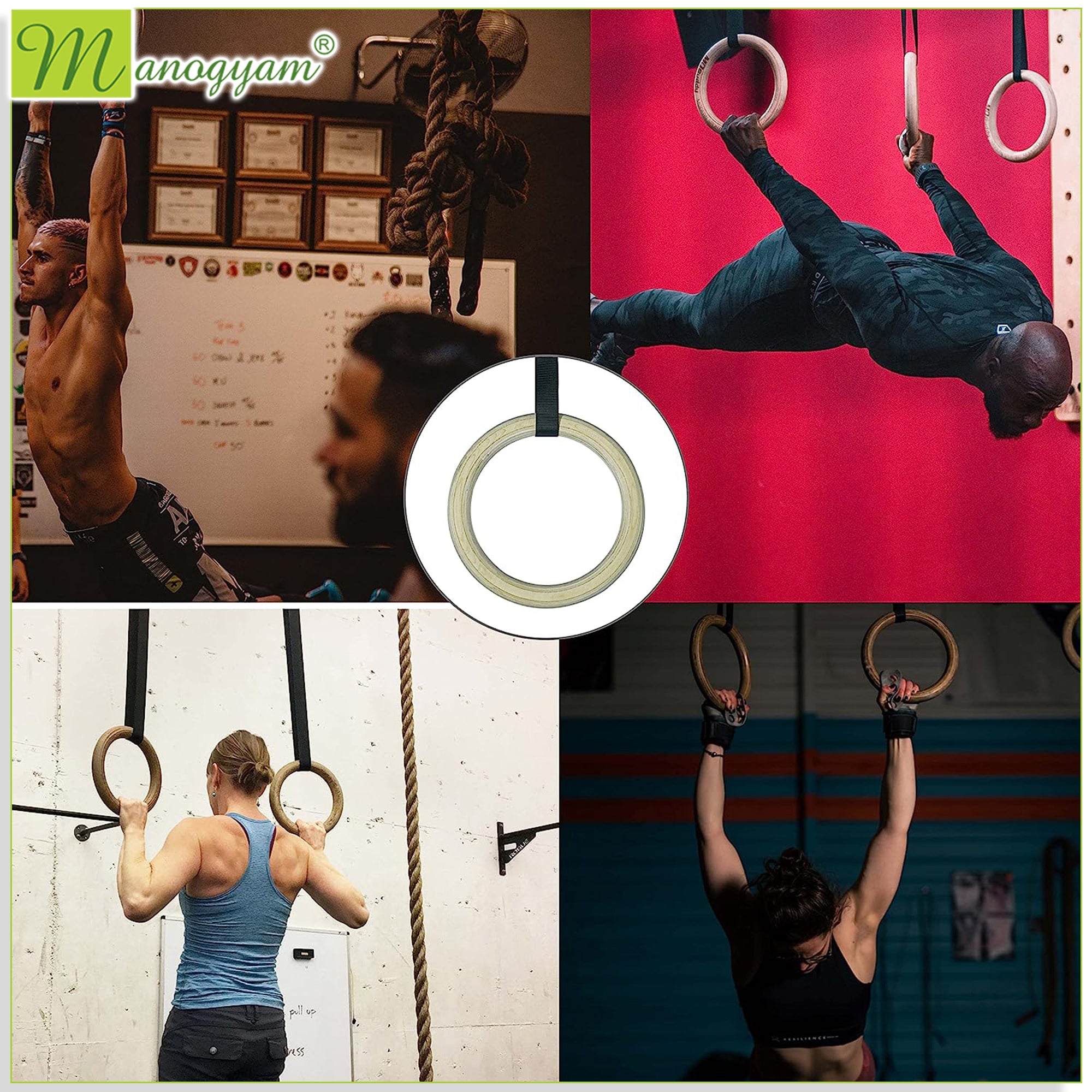 Gymnastic Roman Rings - Best Quality & Affordable Wood Rings for Exercise