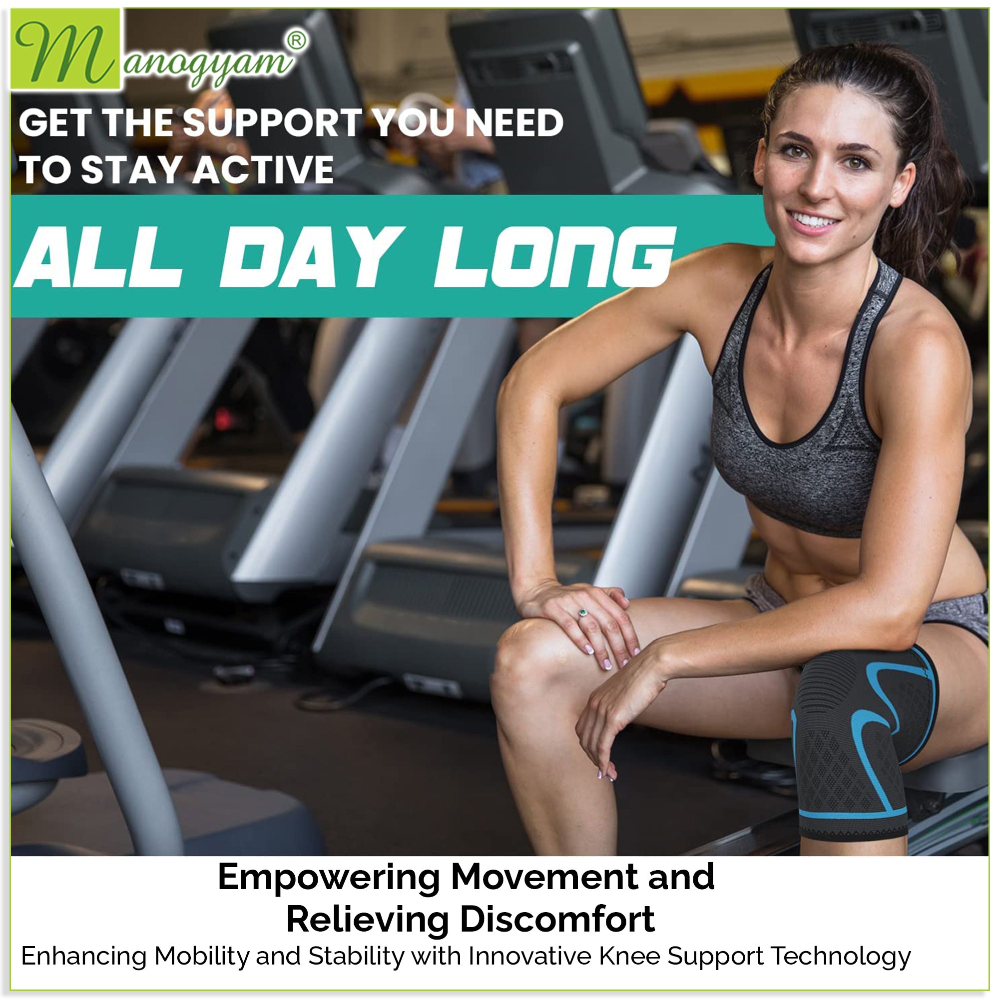 Manogyam Nylon Knee Support: Comfort and Stability for Active Living