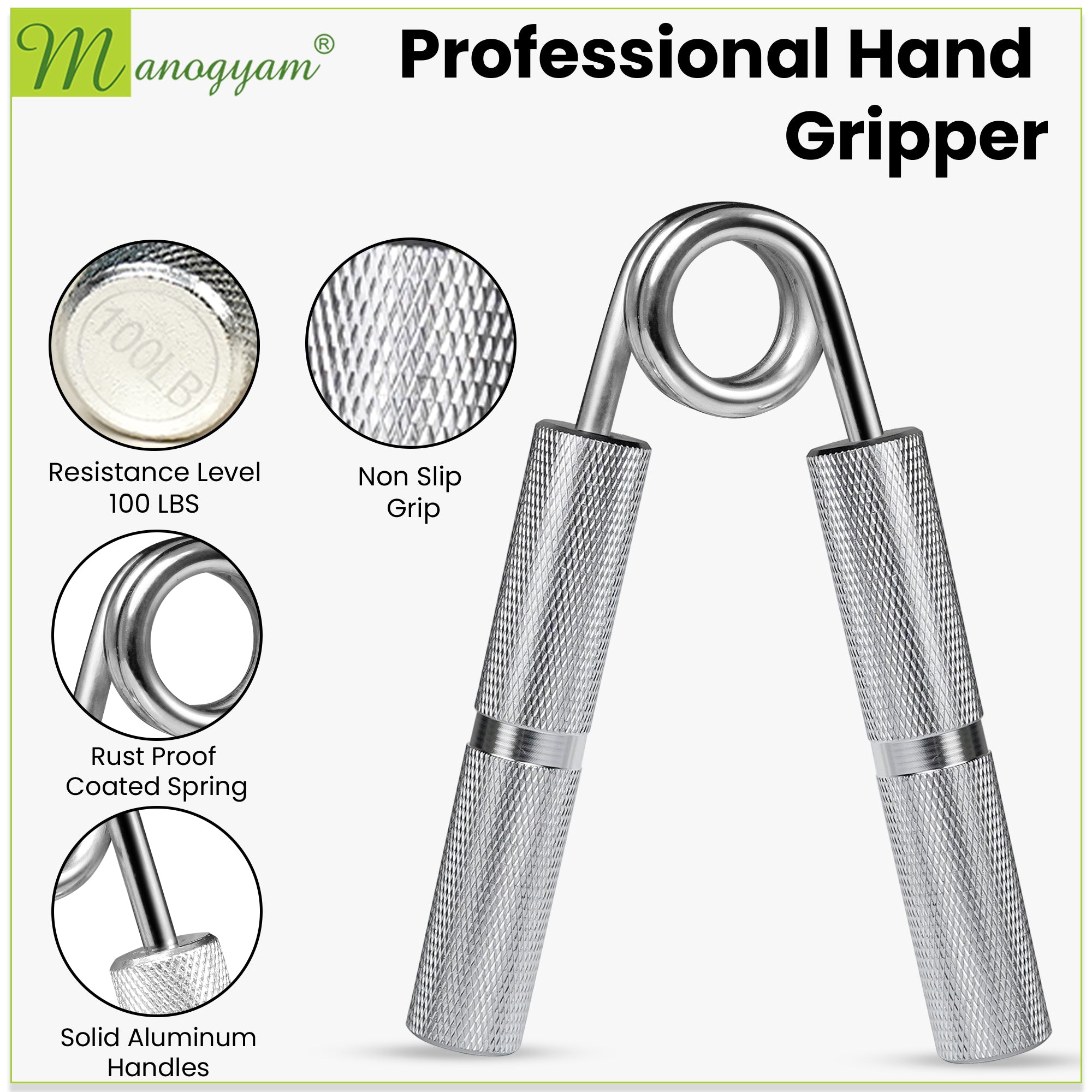 Manogyam Heavy-Duty Metal Hand Gripper