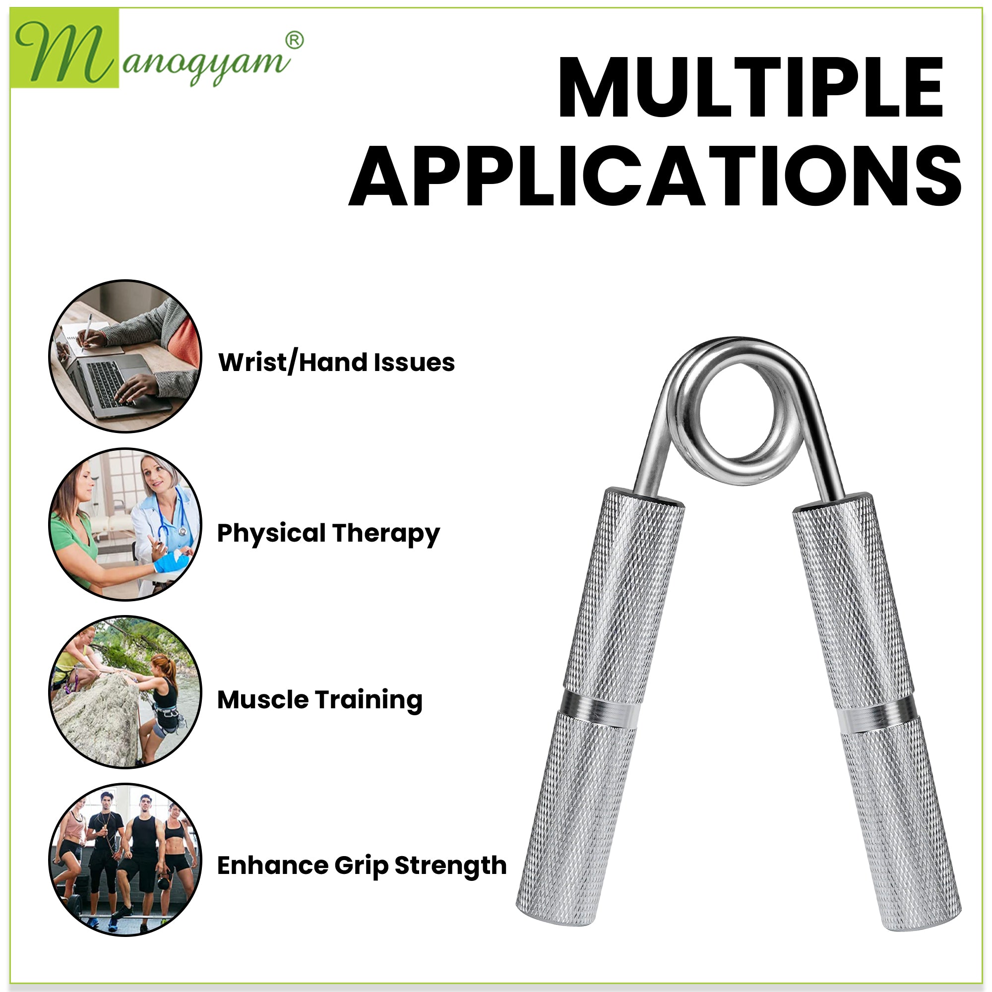 Manogyam Heavy-Duty Metal Hand Gripper