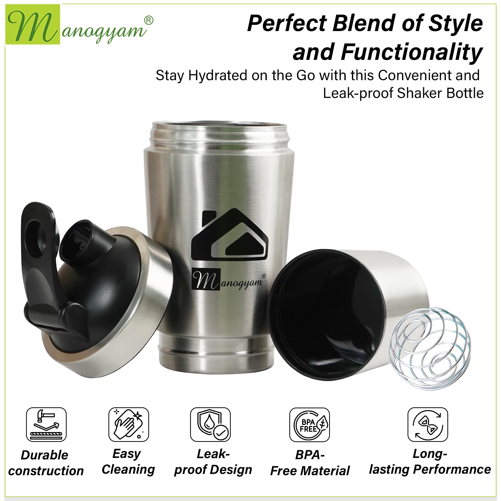 Stainless Steel All-Purpose Bottle & Shaker: Durability and Versatility 6.5 L