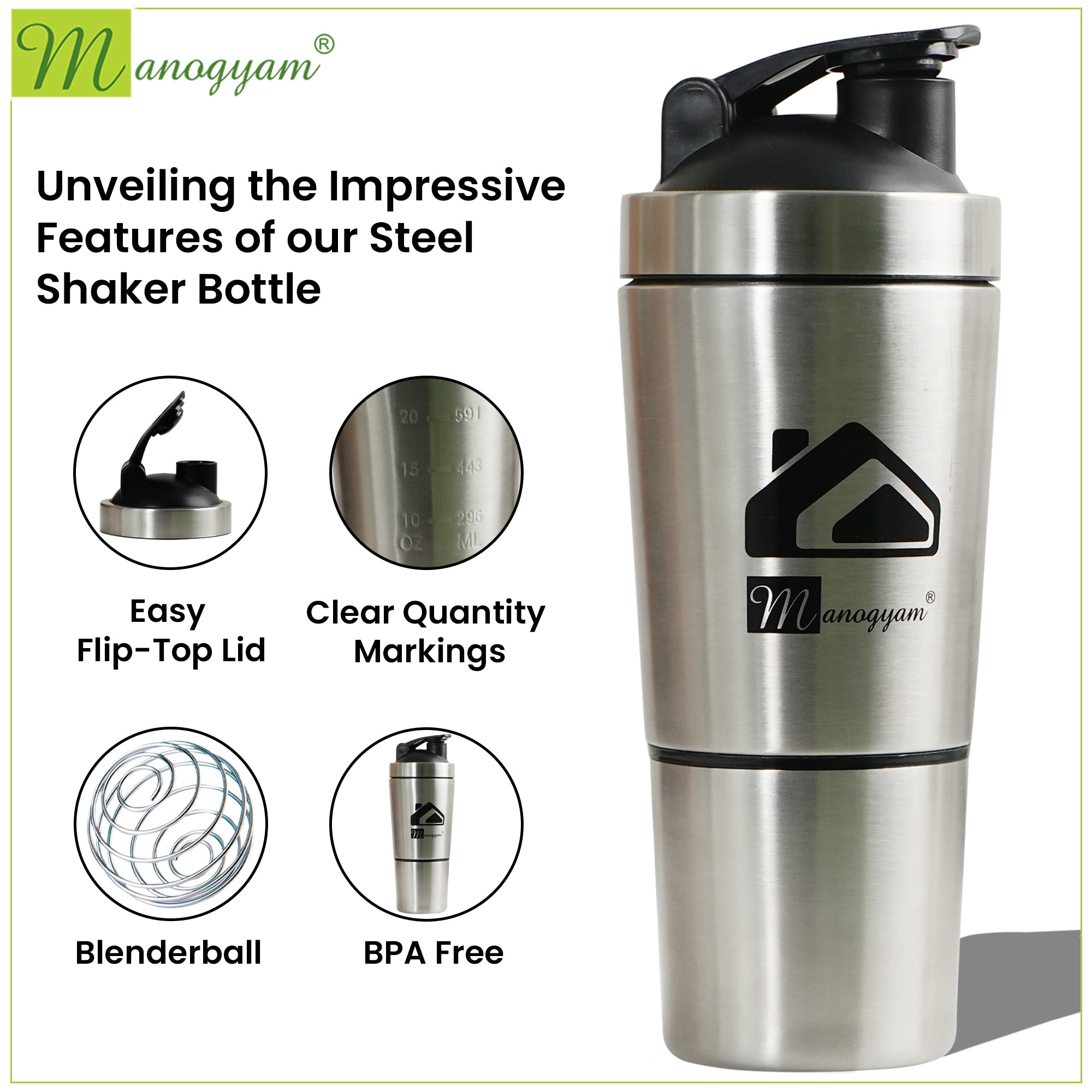 Stainless Steel All-Purpose Bottle & Shaker: Durability and Versatility 6.5 L