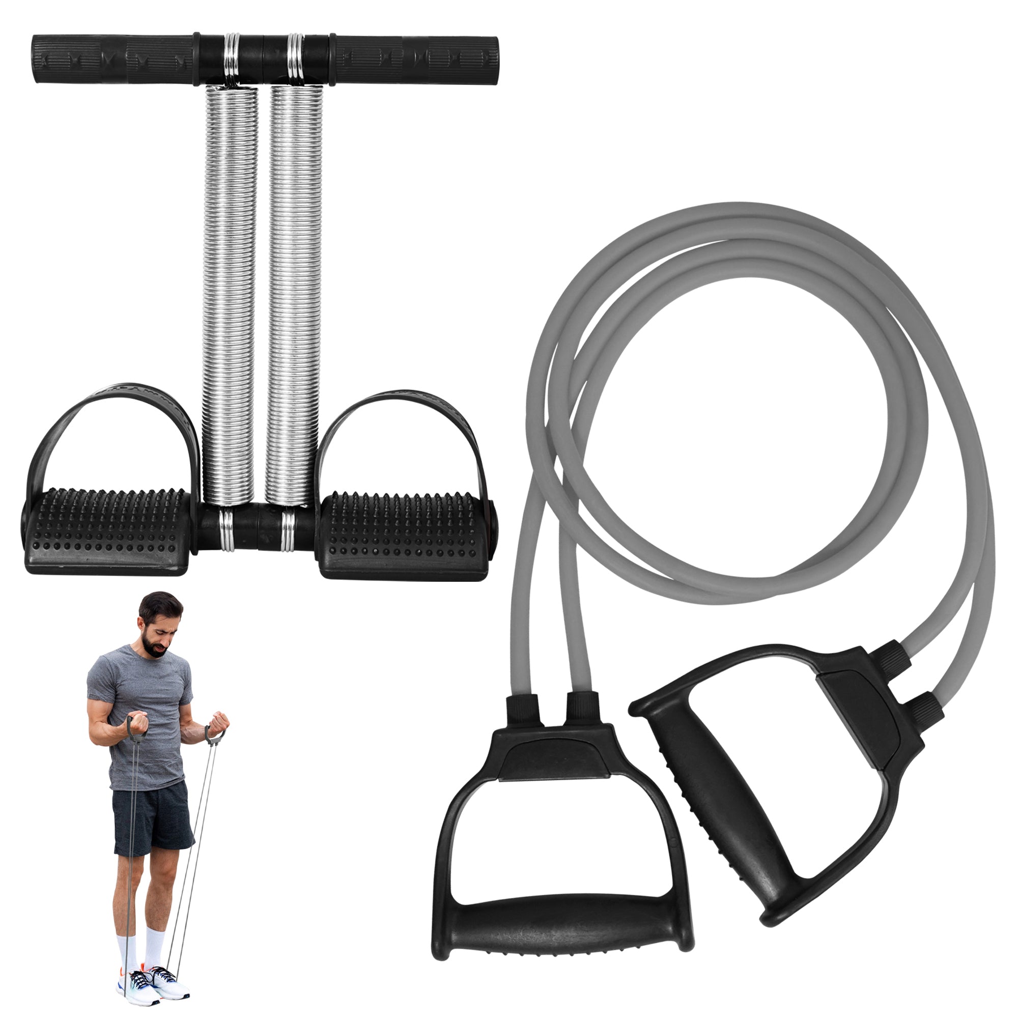 Manogyam Core Sculptor Combo: Adjustable Tummy Trimmer & Double Toning Tube