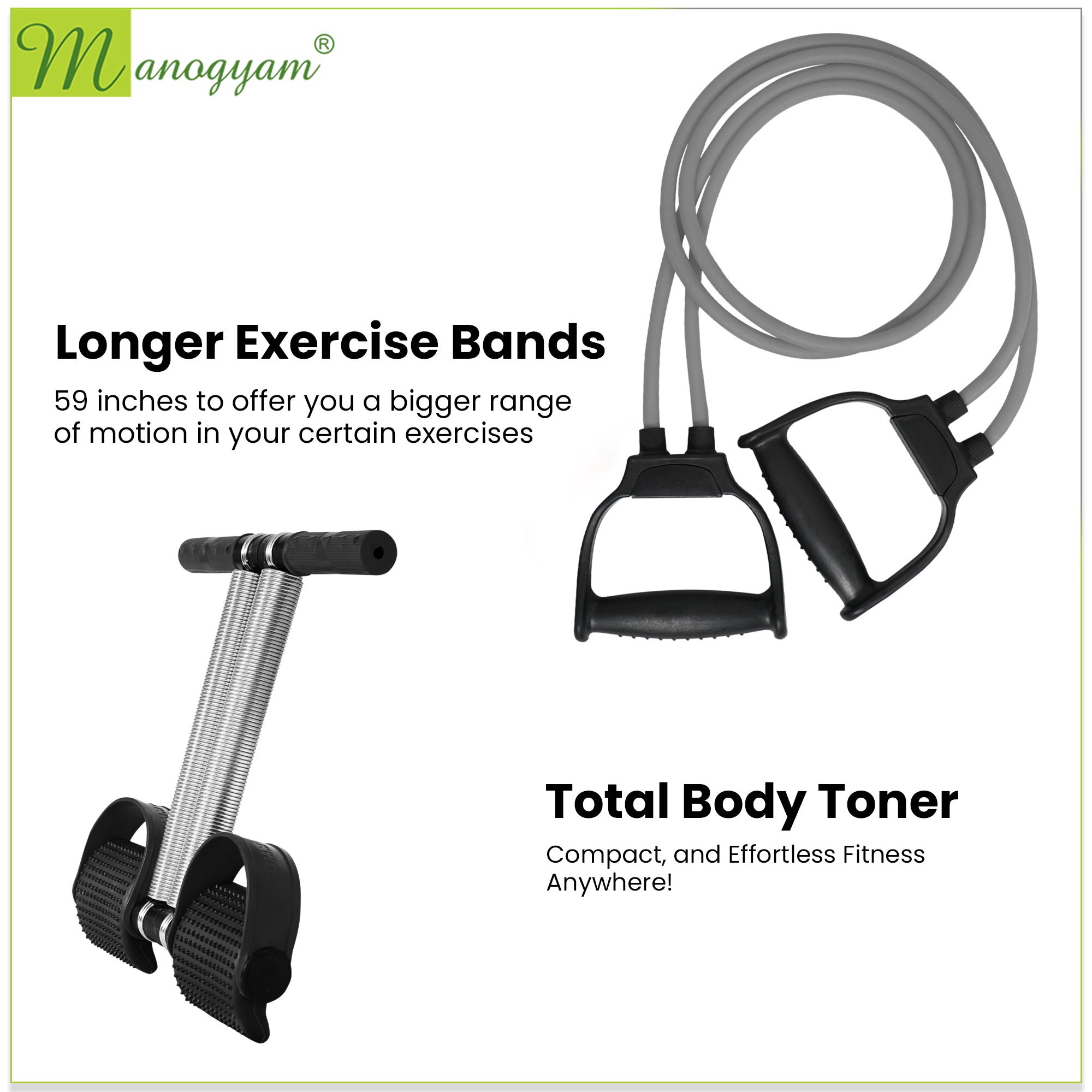 Manogyam Core Sculptor Combo: Adjustable Tummy Trimmer & Double Toning Tube