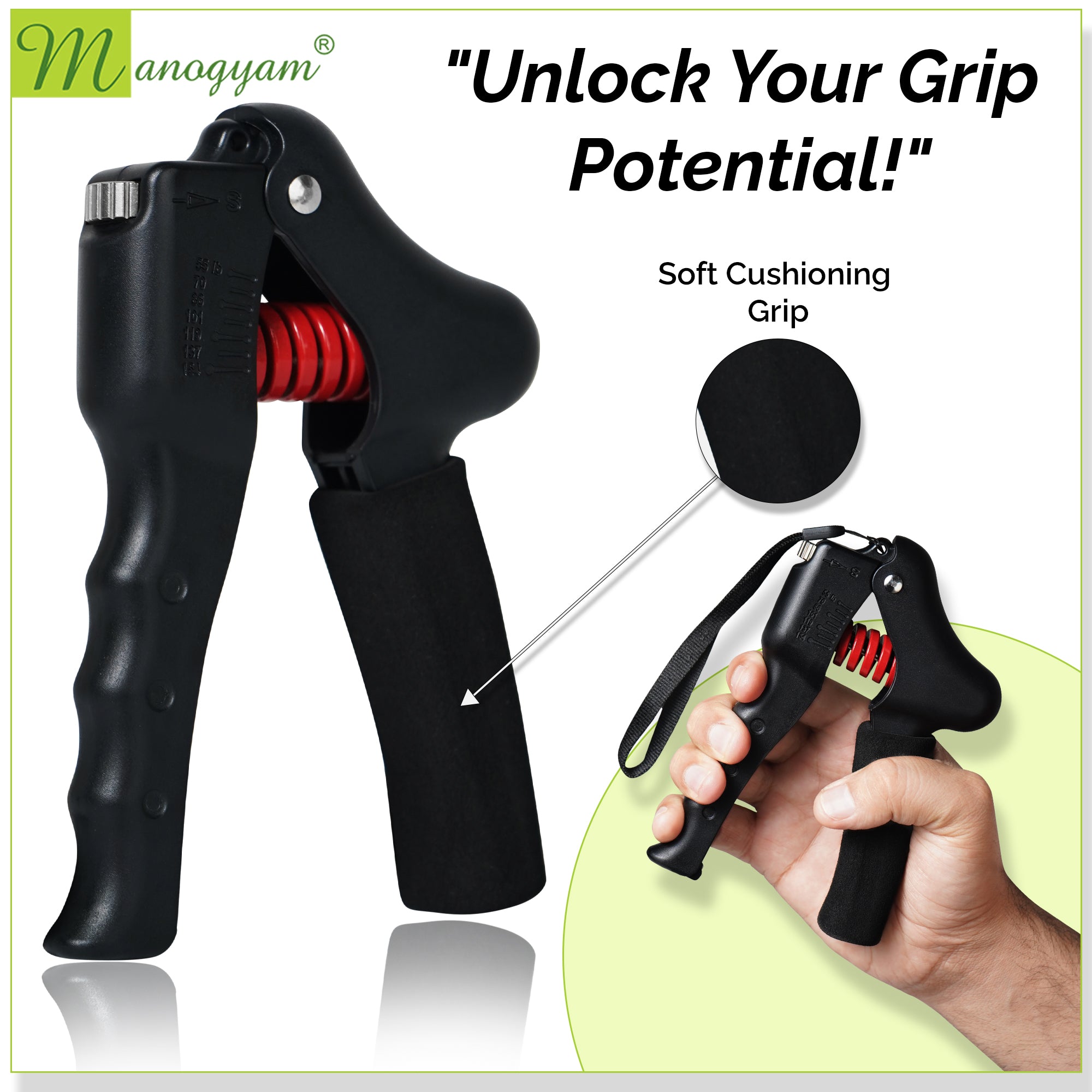 Manogyam Adjustable Hand Gripper 25-70 KG